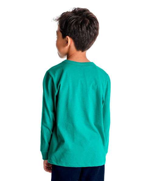 Camiseta Manga Longa Básica Rovitex Kids Verde