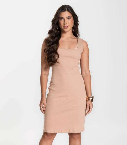 Image_Vestido Canelado Feminino Select Marrom