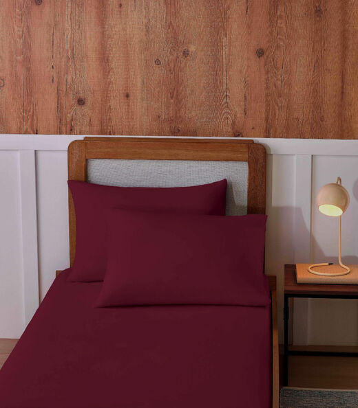 Image_Jogo De Cama Solteiro Malha 2 Peças Liso Vivaldi Vermelho