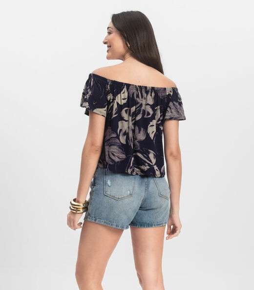 Blusa Feminina Ciganinha Infinita Cor Azul