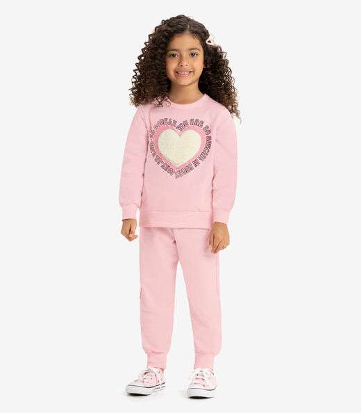 Conjunto Feminino Blusão Com Calça Rovi Kids Rosa