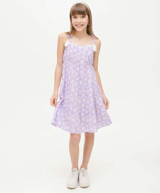 Image_Vestido Juvenil Estampa Flores Tassel Marisa Tam 10 a 16