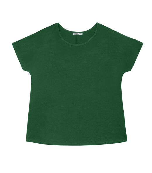 Image_Blusa Manga Curta Feminina Plus Size Secret Glam Verde