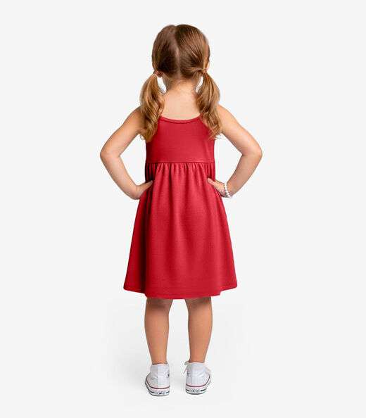 Vestido Menina Infantil de Alças Select Vermelho
