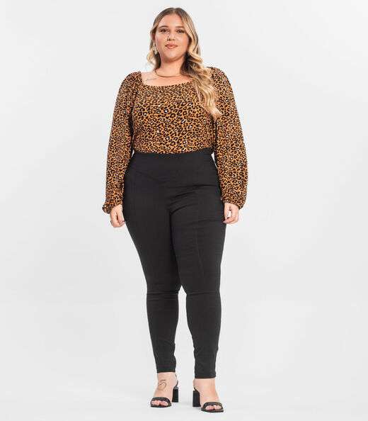 Legging Feminina Bengaline Plus Size Secret Glam Preto