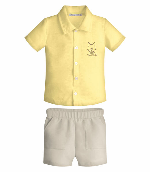 Image_Conjunto Infantil Camisa Com Bermuda Trick Nick Amarelo