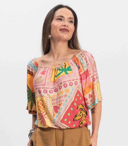 Blusa Feminina Ciganinha Infinita Cor Rosa