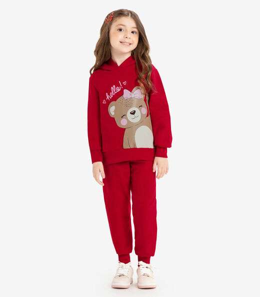 Conjunto Infantil Blusão Com Calça Rovi Kids Vermelho