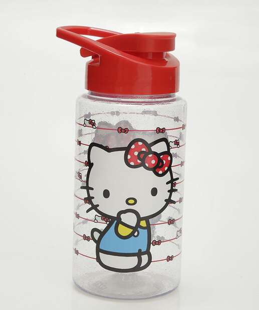 Garrafa Squeeze Infantil Estampa Hello Kitty Sanrio 350ml