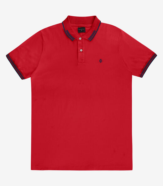 Polo masculina em Cotton Leve Diamentro Vermelho
