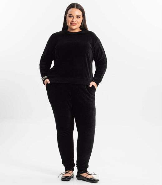 Image_Conjunto Plus Size Casaco Com Calça Secret Glam Preto