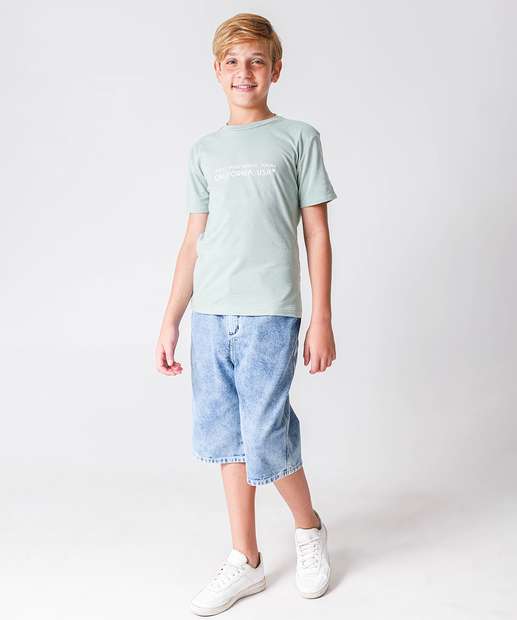 Camiseta Juvenil Estampa Frase Marisa Tam 10 a 16 Verde