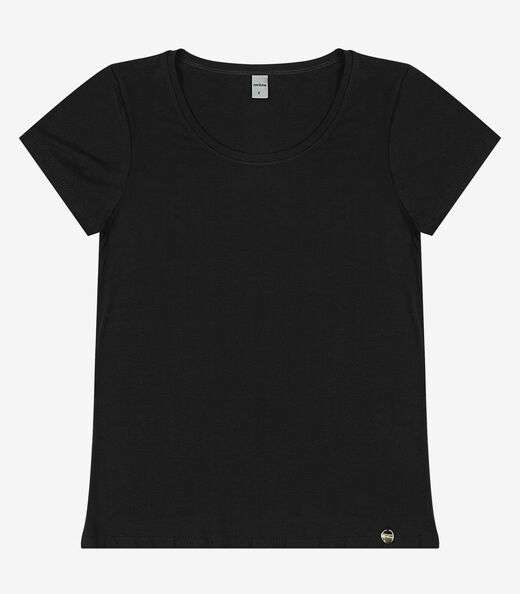 Blusa Feminina Viscotorcion Básica Rovitex Preto
