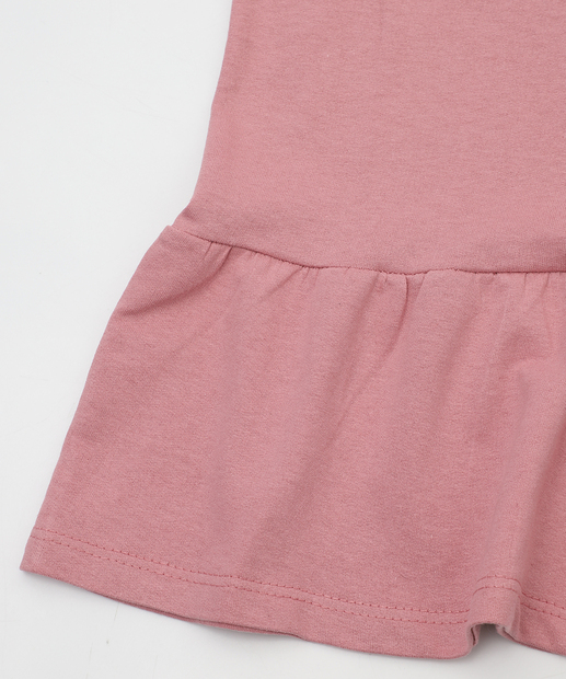 Vestido Infantil Moletinho Babado Marie Disney Tam 1 a 3 Rosa