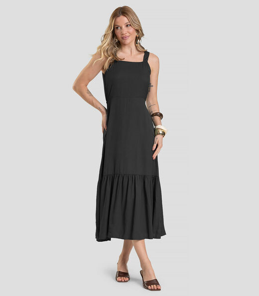 Image_Vestido Midi em Viscose Rajada Dianna Preto