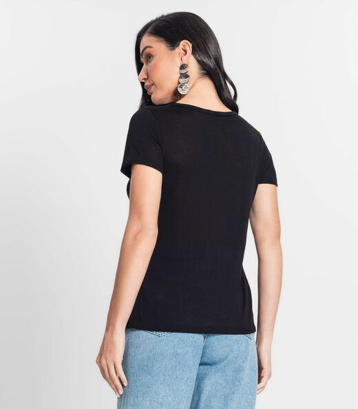 Blusa Feminina Malha me Viscose Preto