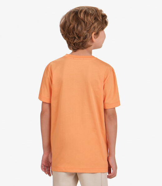 Camiseta Menino em Meia Malha Trick Nick Laranja