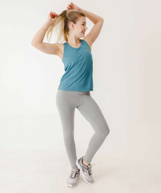 Blusa Regata Feminina Fitness Marisa Azul