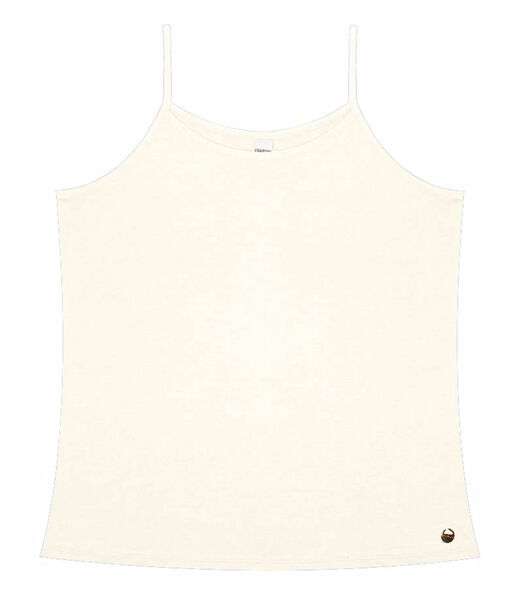 Blusa de Alça Feminina Viscotorcion Básica Rovitex Bege