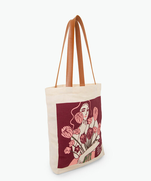 Bolsa Bag Feminina Estampada Marisa Bege