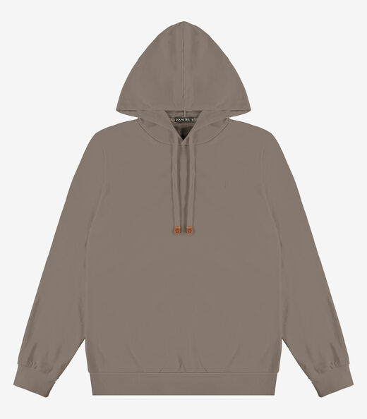 Camiseta Manga Longa Com Capuz Diametro Marrom