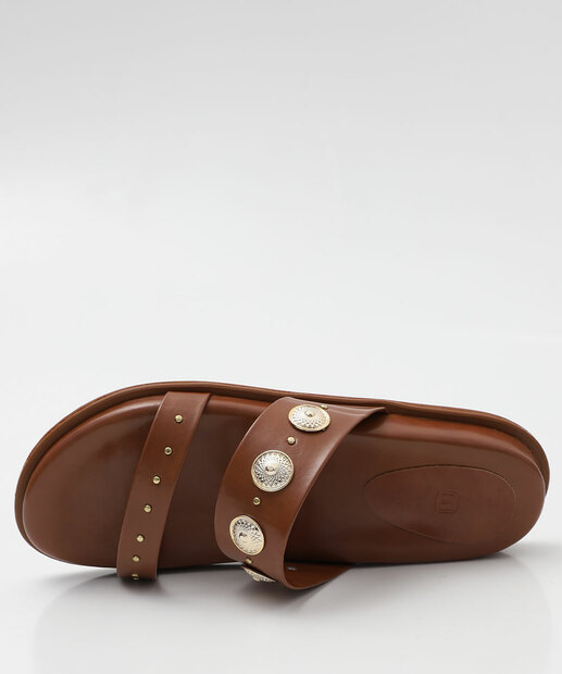 Rasteirinha Feminina Tachas Marisa Marrom