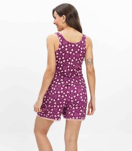 Pijama Regata Feminino Regata Infinita Cor Rosa