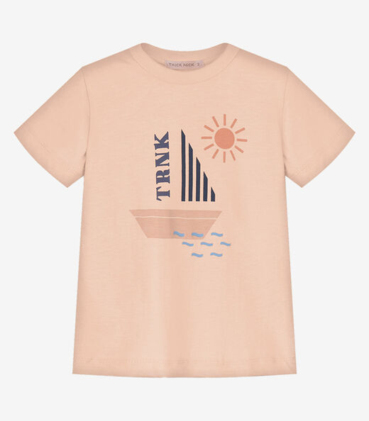 Conjunto Infantil  Camiseta Com Bermuda Trick Nick Rosa