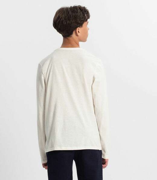 Camiseta Juvenil Masculina Manga Longa Minty Bege