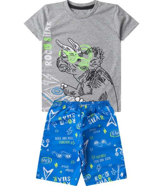 Image_Conjunto Infantil Menino Curto Estampado Select Cinza