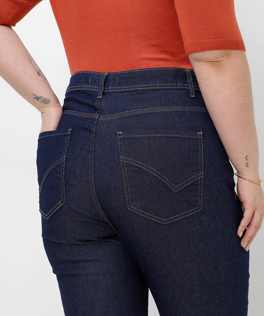 Calça Plus Size Feminina Flare Jeans Azul 