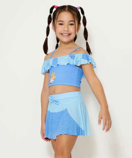 Biquíni Infantil Fantasia Cinderela Disney Tam 4 a 12