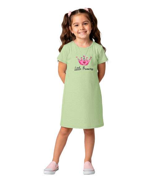 Vestido Infantil em Moletinho Maquenetado Select Verde