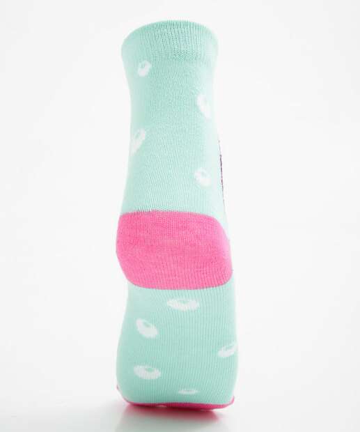 Kit 2 Pares Meias Infantil Soquete Estampa Sereia