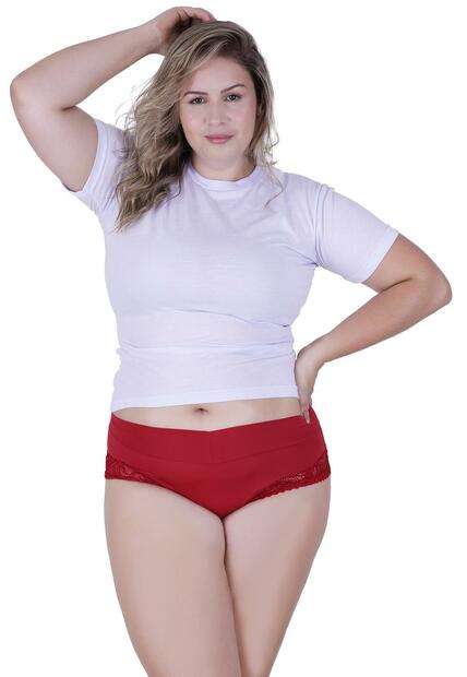 Calcinha Amada Plus Size Microfibra Concept Lingerie Vermelho