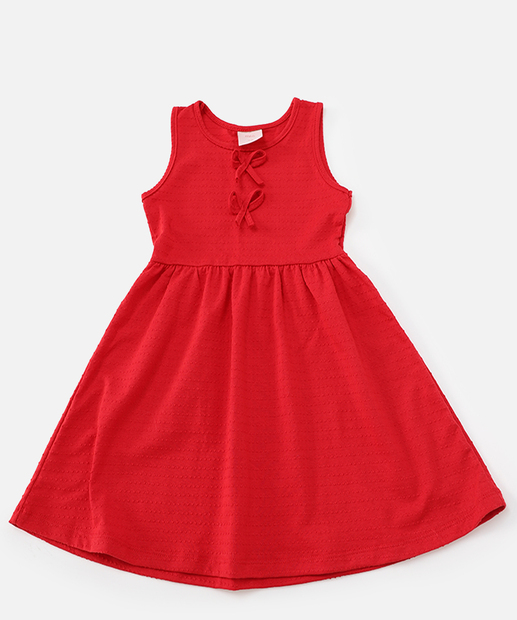 Image_Vestido Infantil Textura Laços Marisa Tam 1 a 3 Vermelho