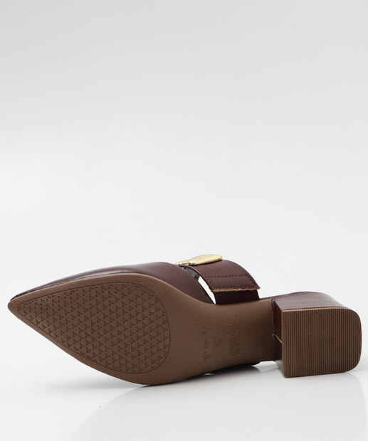Mule Feminino Bico Fino Salto Grosso Via Uno Vinho