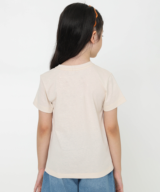 Blusa Infantil Moana Bolsinha Tam 4 a 10 Bege
