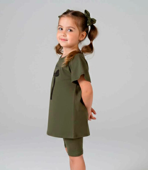 Conjunto Infantil Feminino Blusa E Ciclista Select Verde