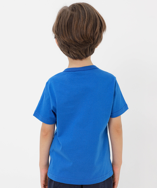 Camiseta Infantil Manga Curta Sonic Tam 4 a 10 Azul