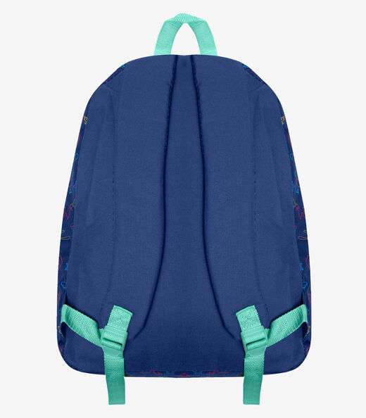 Mochila Feminina Escolar Estampada Clio Azul