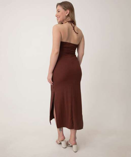 Vestido Midi Feminino Frente Única Marisa