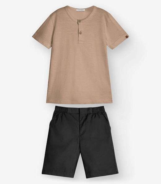 Image_Conjunto Camiseta com Bermuda Menino Trick Nick Marrom