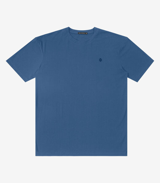 Camiseta Masculina Ribana De Viscose Diametro Azul