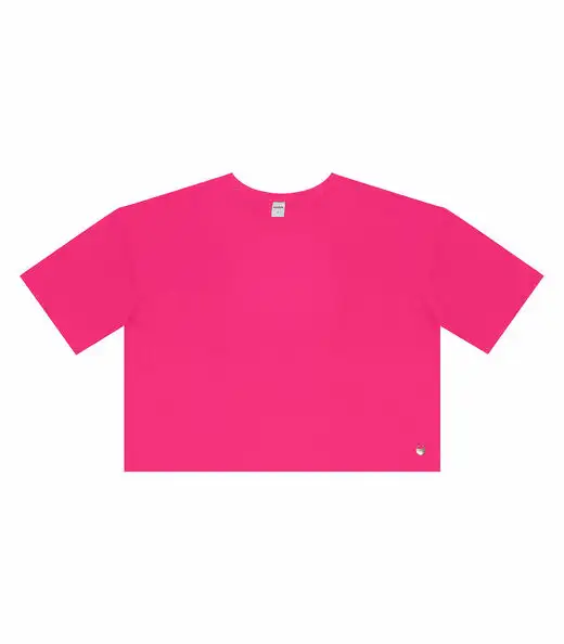 Blusa Cropped Manga Curta Rovitex Rosa
