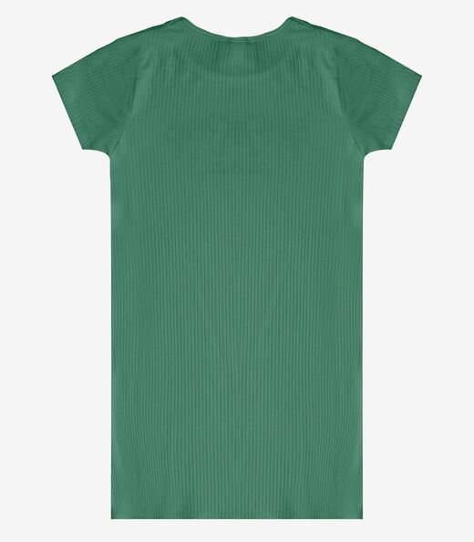 Vestido Infantil Ribana Canelada E Estampa Select Verde