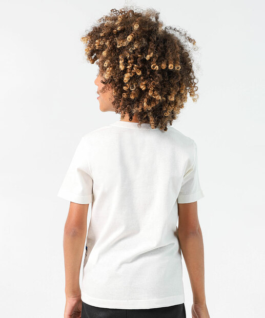 Camiseta Infantil Estampa Sonic Tam 4 a 10 Off White