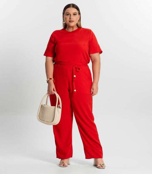 Calça Feminina Plus Size Secret Glam Laranja