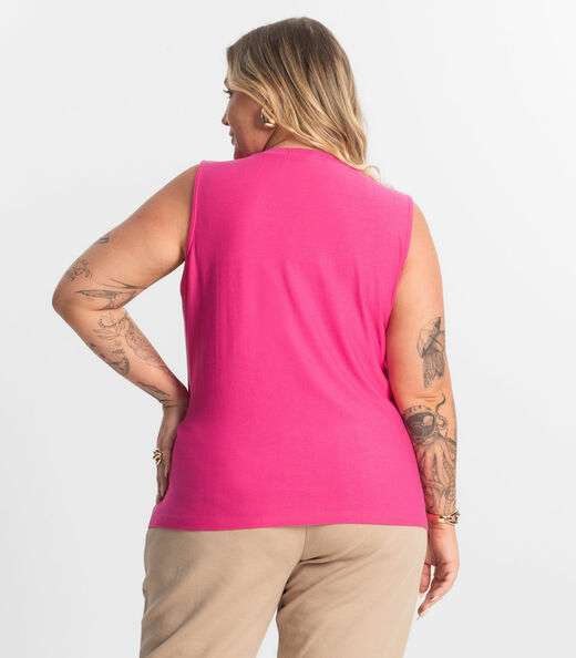 Regata Viscose Plus Size Secret Glam Rosa