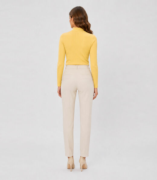 Blusa Manga Longa Feminina Canelada Select Amarelo
